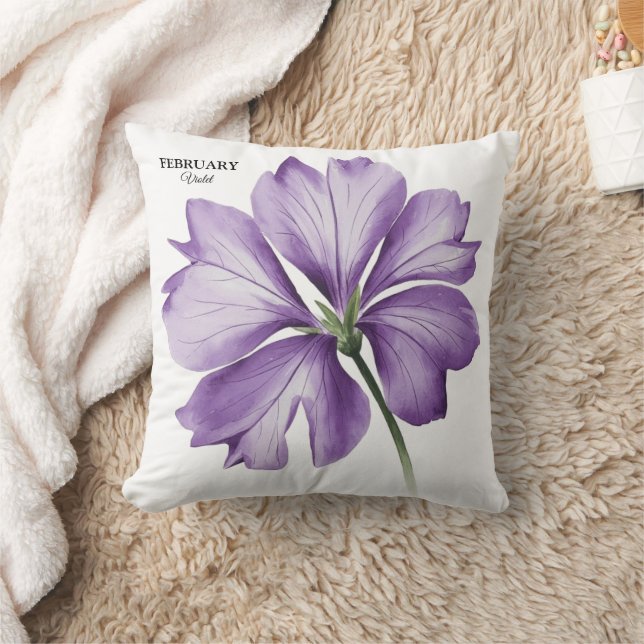 Coussin Février Fête d'anniversaire : Violet cadeau person (Couverture)