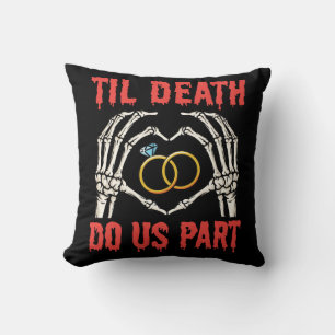 Coussin Fiançailles d'Halloween jusqu'à la mort faisons-no