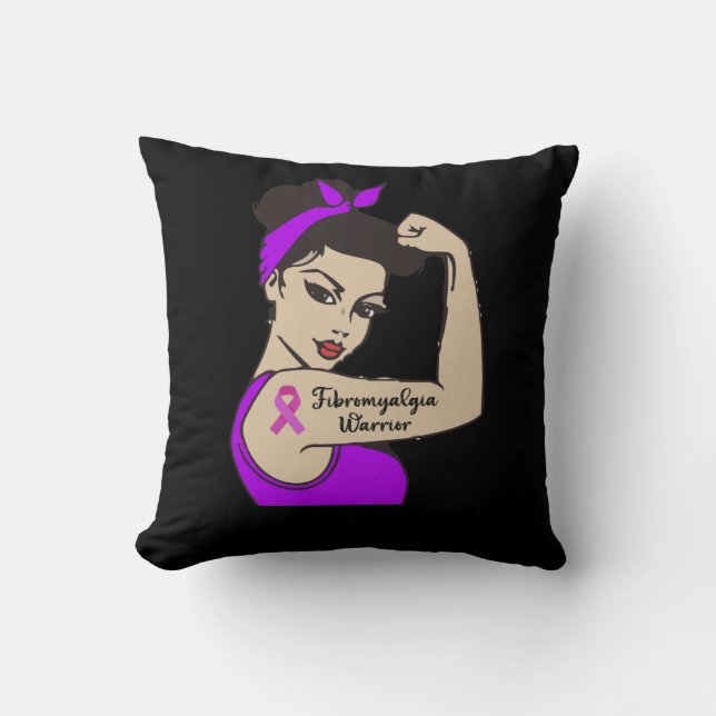 Coussin Fibro Guerrier Indestructible Fibromyalgie Sensibi (Recto)