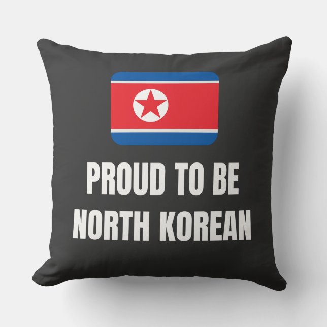 Coussin Fier d'être Nord-Coréen (Recto)