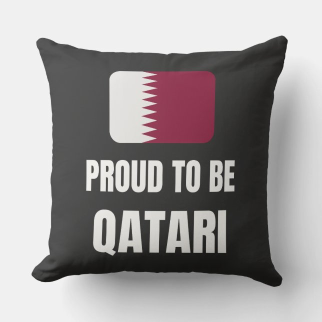 Coussin Fier d'être Qatari (Recto)