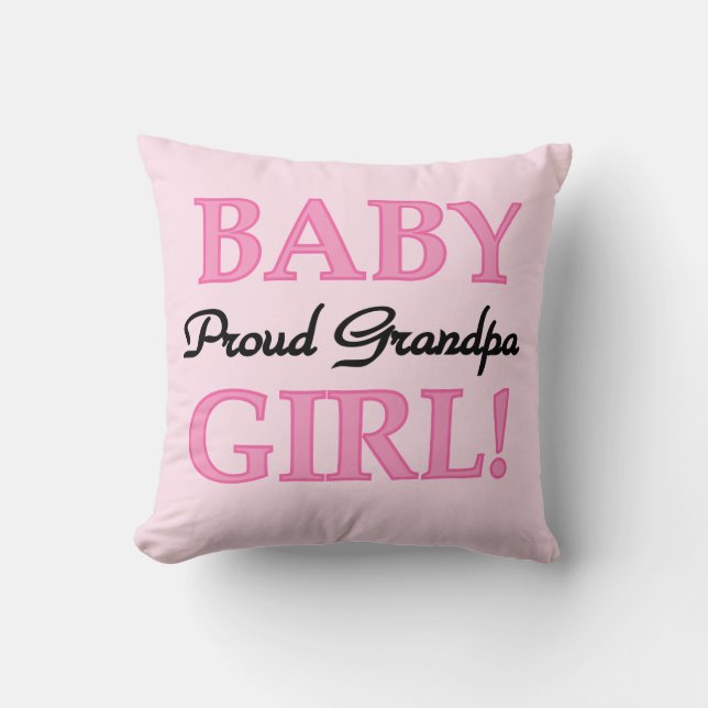 Coussin Fier Grand-Père Bébé Cadeaux Fille (Recto)