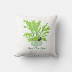 Coussin Fier maman Plante - fougère de nid d'oiseau sur bl