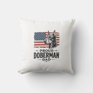 Coussin Fier père Doberman Drapeau vintage vecteur Design_