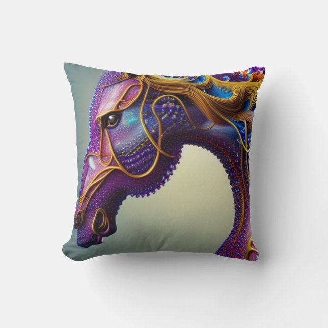 Coussin Fierce Fractural Gems Horse Head (Recto)