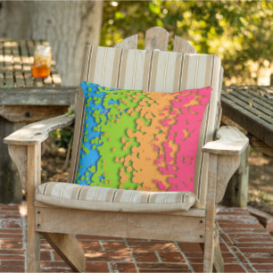 Coussin Fière de Groovy Rétro Bubbly Trippy Funky Panroman