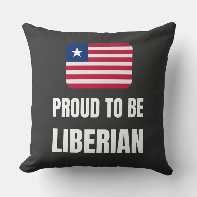 Coussin Fière d'être libérienne (Recto)