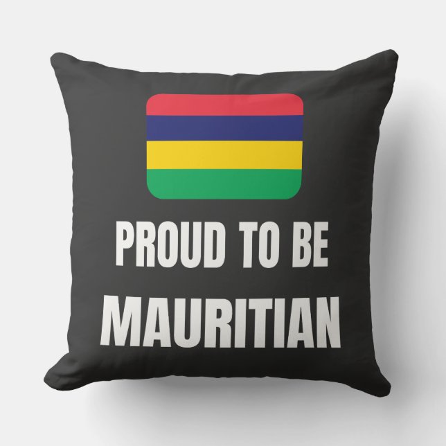 Coussin Fière d'être mauricienne (Recto)