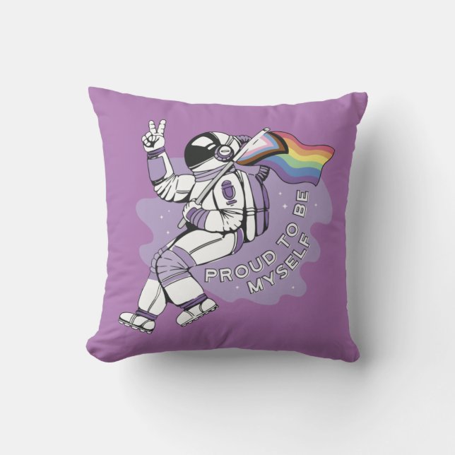 Coussin Fière D'Être Moi-Même Astronaute (Recto)