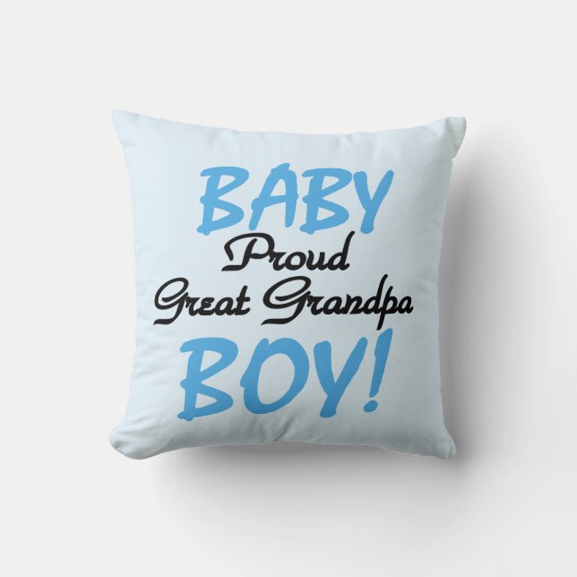 Coussin Fière Grand Papy Bébé Cadeaux Garçon (Recto)