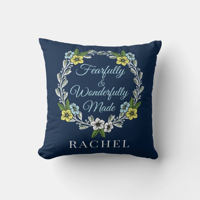Coussin Fièrement Et Merveilleusement Fabriqué Floral (Recto)
