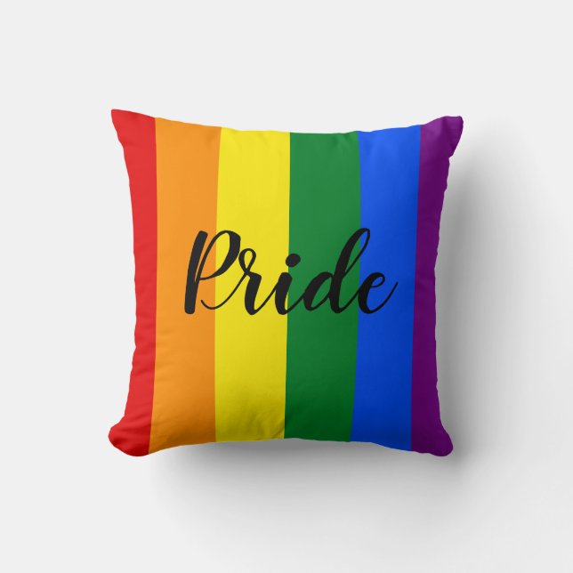 Coussin Fierté arc-en-ciel (Recto)