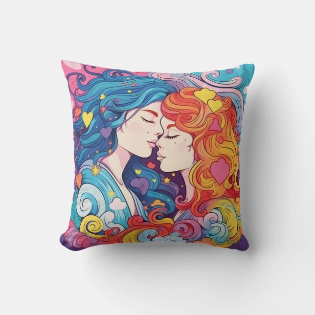 Coussin Fierté d'amour femelle Jetez l'oreiller (Recto)