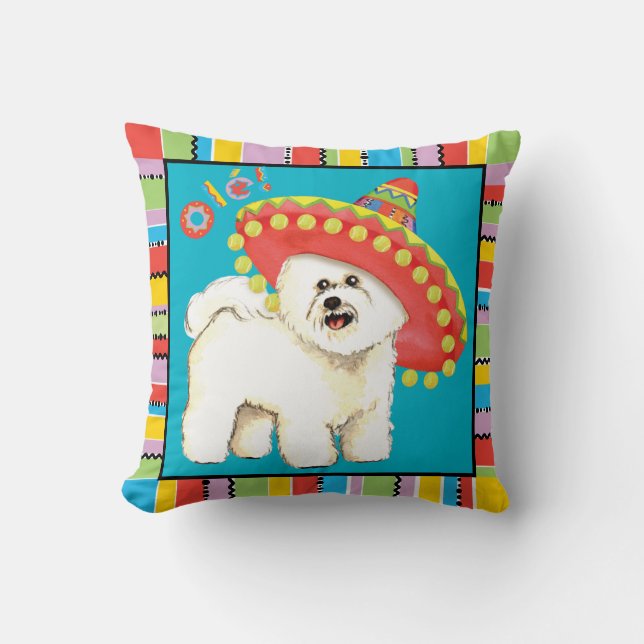 Coussin Fiesta Bichon (Recto)
