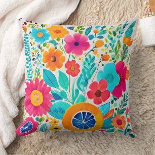 Coussin Fiesta florale vibrante