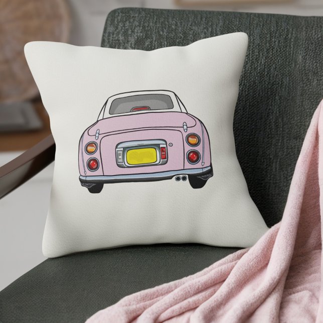 Coussin Figarations Cute Pale Rose Figaro Crème voiture (A cute Pale Pink Figaro Car on a cream pillow for your car or your home)