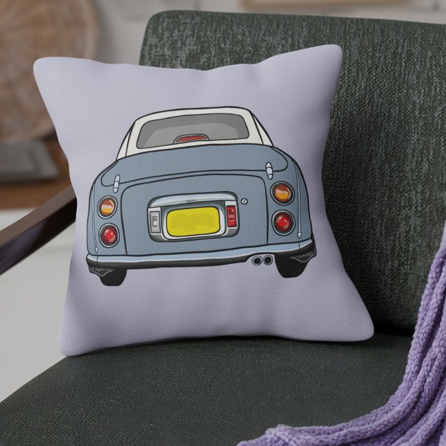 Coussin Figarations Joli Lapis Gris Figaro Car Lilac (Fun lapis grey figgy on a lilac pillow perfect for your car or home)