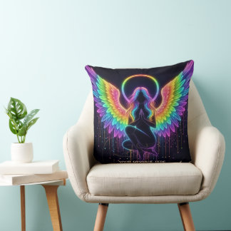 Coussin Figure céleste mystique féminine colorée