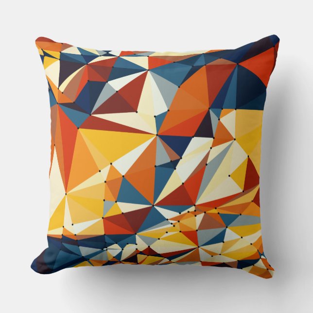 Coussin Filet de triangles multicolores (Recto)
