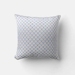 Coussin Filet gris blanc d'art déco de ciel bleu sensible