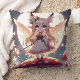 Coussin Fille Anime Pixie Hippie Lune Fée