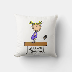 Coussin Fille Blonde Gymnaste sur Poutre