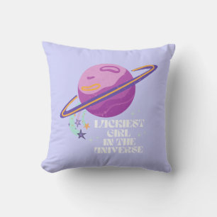 Coussin Fille chanceuse, Fille chanceuse, Lucky, Affirmati
