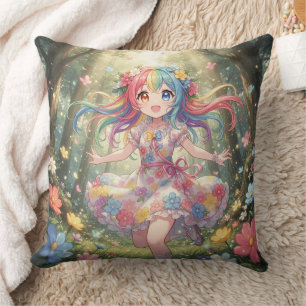 Coussin Fille d'anime fantaisiste