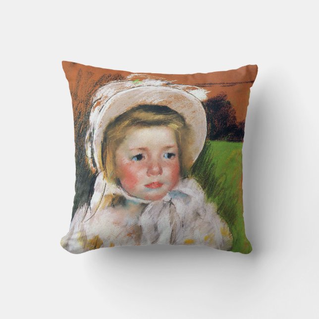 Coussin Fille dans une Bonnet Blanche, Mary Cassatt (Recto)