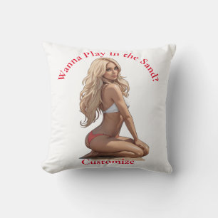 Coussin Fille de plage de Bikini Thunder_Cove