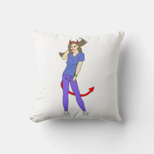 Coussin fille diable