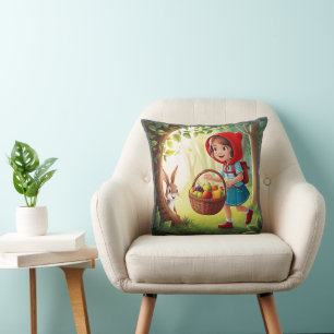 Coussin Fille en Redhood avec Bunny