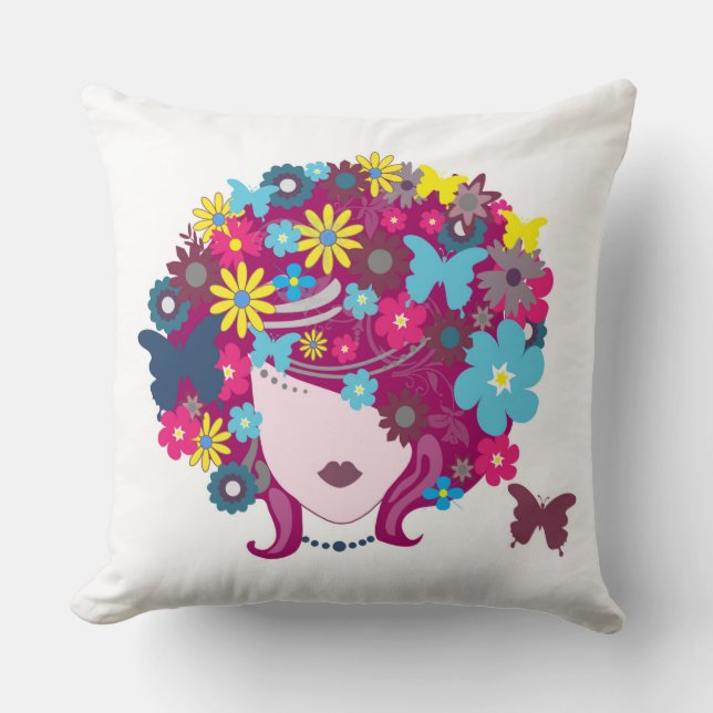 coussin fille fleur (Recto)