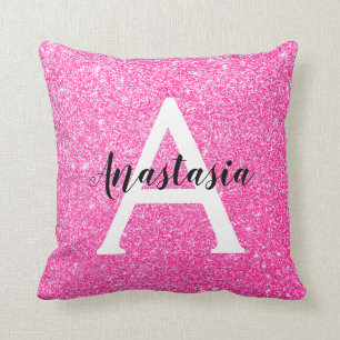 Coussin Fille Glam Parties scintillant rose-chaud étincel