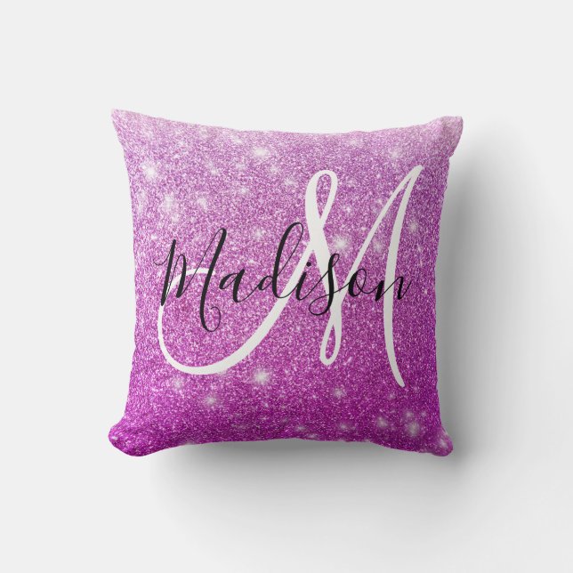 Coussin Fille & Glam Purple Parties scintillant Étincelles (Recto)