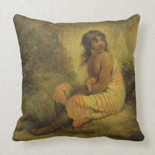 Coussin Fille indienne, 1793 (huile sur la toile montée