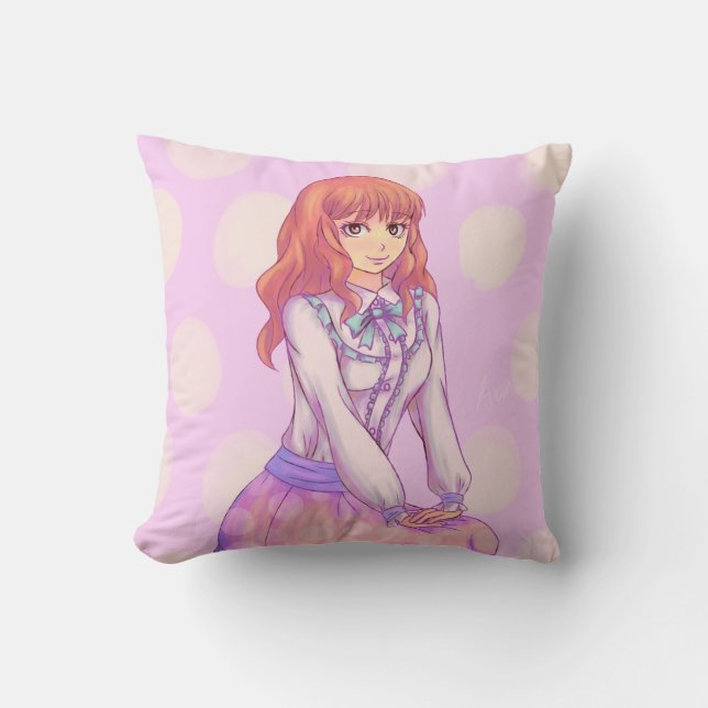 Coussin Fille Macaron rose (Recto)