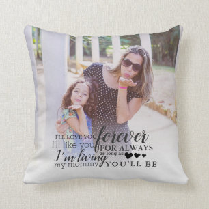 Coussin Fille-mère personnalisée Photo Love Forever