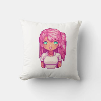 Coussin Fille mignonne rose