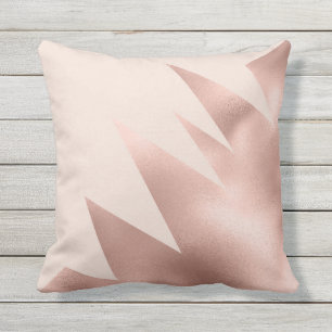 Coussin Fille moderne Rose or bleu rose géométrique