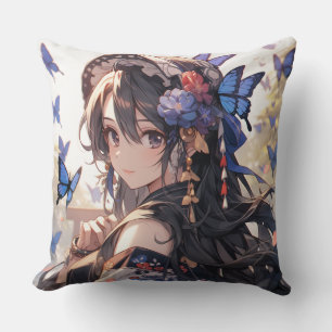 Coussin Fille papillon