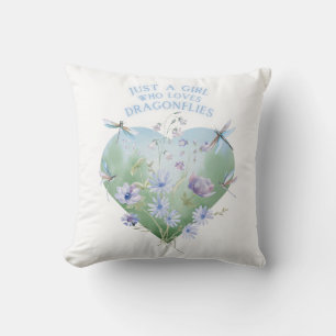 Coussin Fille qui aime les libellules