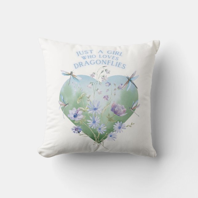 Coussin Fille qui aime les libellules (Recto)