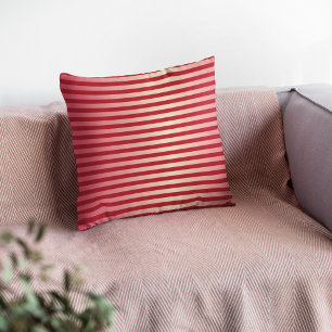 Coussin Fille Rouge et rose rayures