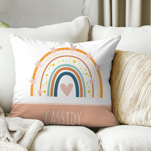 Coussin Filles arc-en-ciel pastel