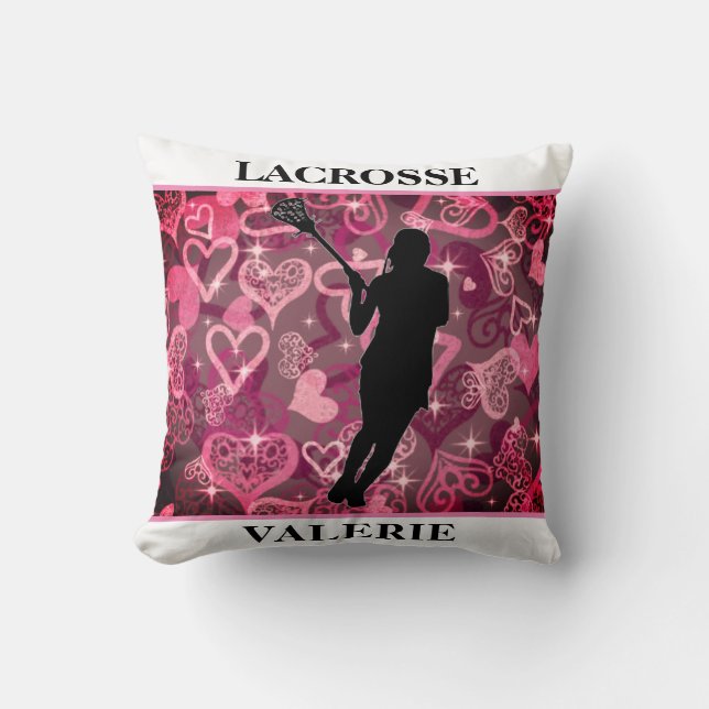 Coussin Filles crosse Coeurs Roses flottants (Recto)