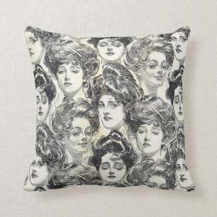 Coussin Filles de Gibson par Charles Dana Gibson Circa