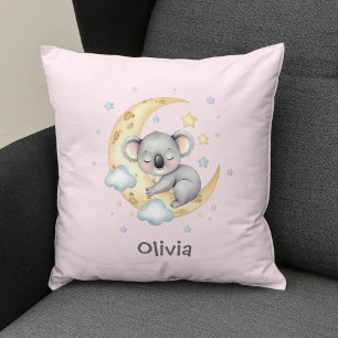 Coussin Filles de koala mignonnes et rêveuses