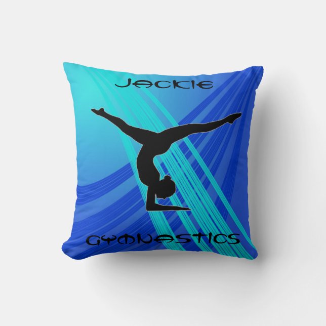 Coussin Filles Gymnastique Bleu Abstrait (Recto)