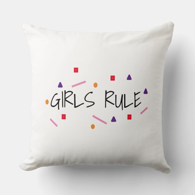 Coussin Filles mignonnes Règle Motif géométrique amusant (Recto)